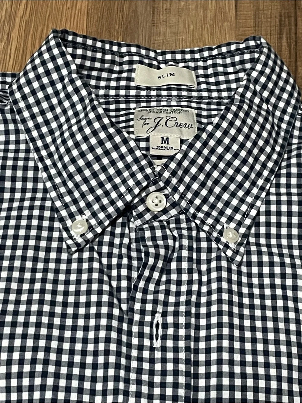 J.Crew Secret Wash Men’s Slim Organic Cotton Button Down, size M